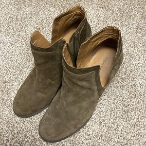 Lucky brand wedge booties, size 10